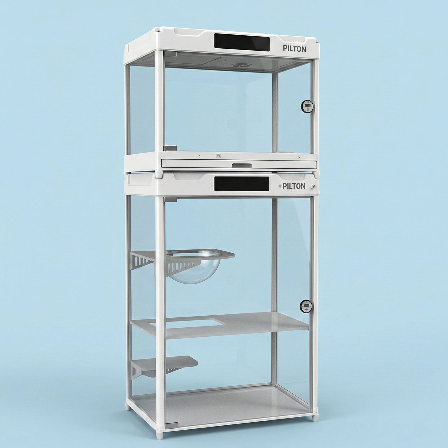 Feature integrated smart private cabin for cats and pups.