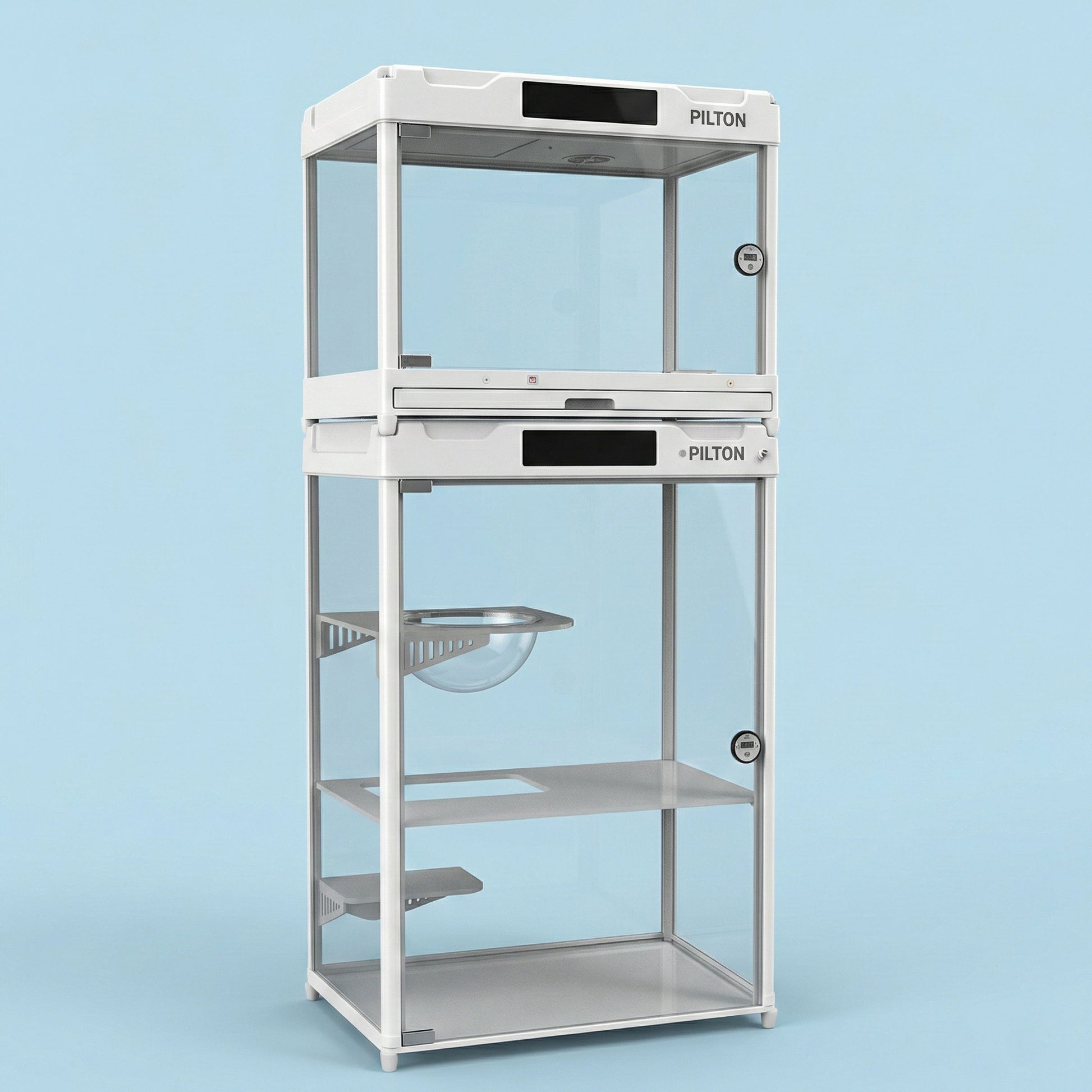 Feature integrated smart private cabin for cats and pups.