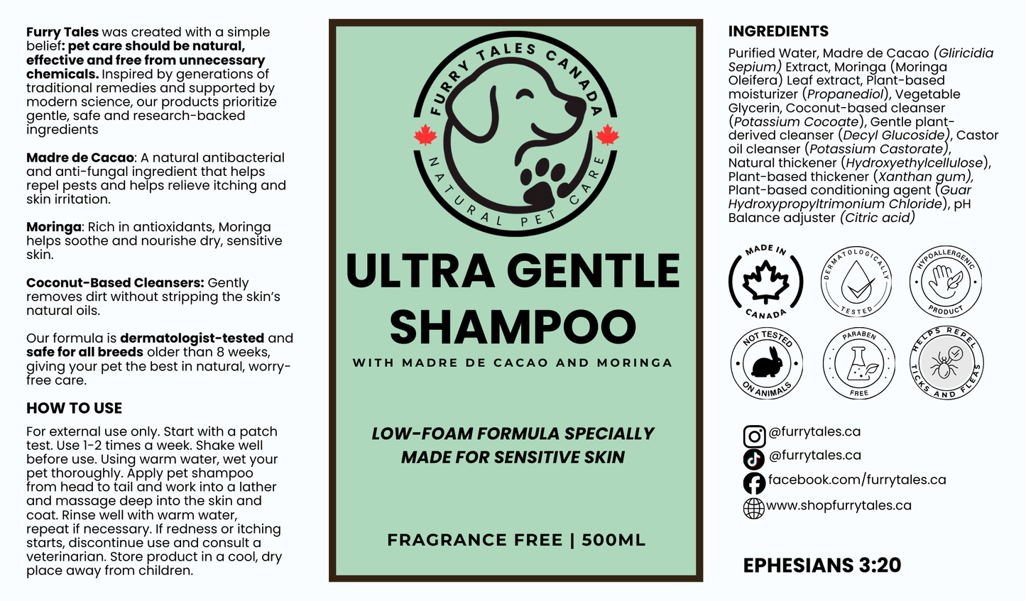 Furry Tales Premium Ultra Gentle Shampoo